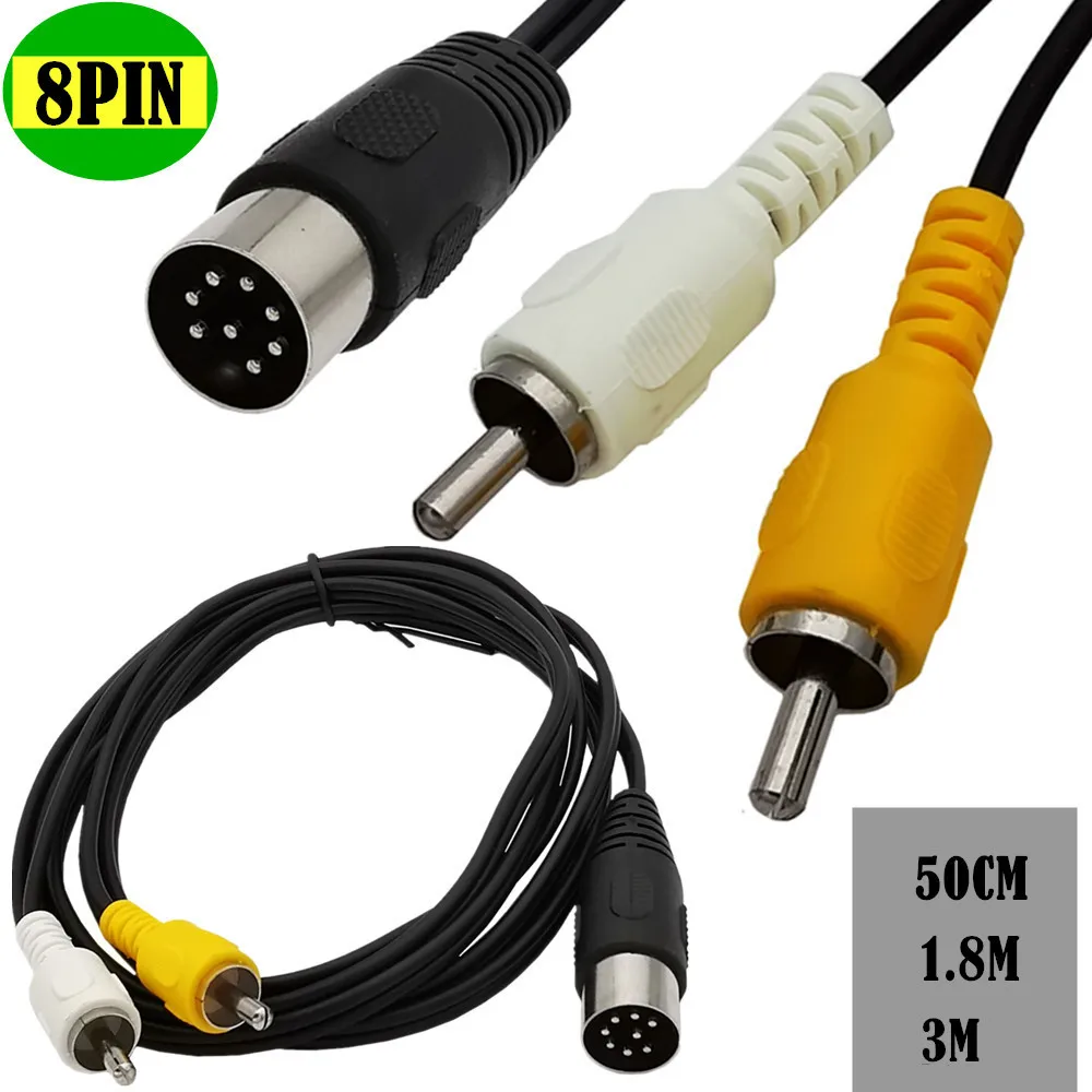 Audio Music Box - Din 8 Pin to 2RCA Cable
