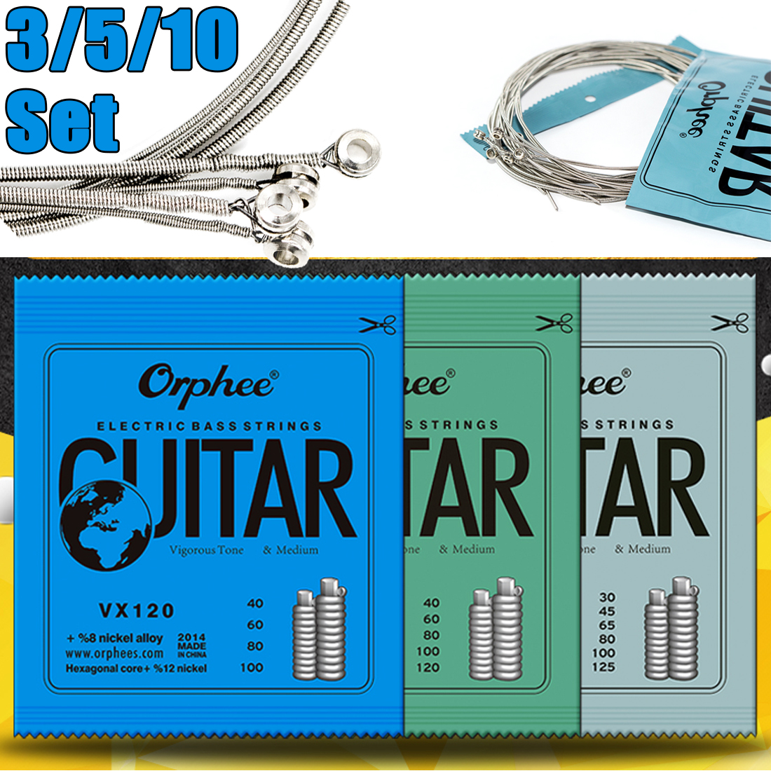 3/5/10 Set Orphee Bass Guitar  - Bass Guitar Strings avis et prix