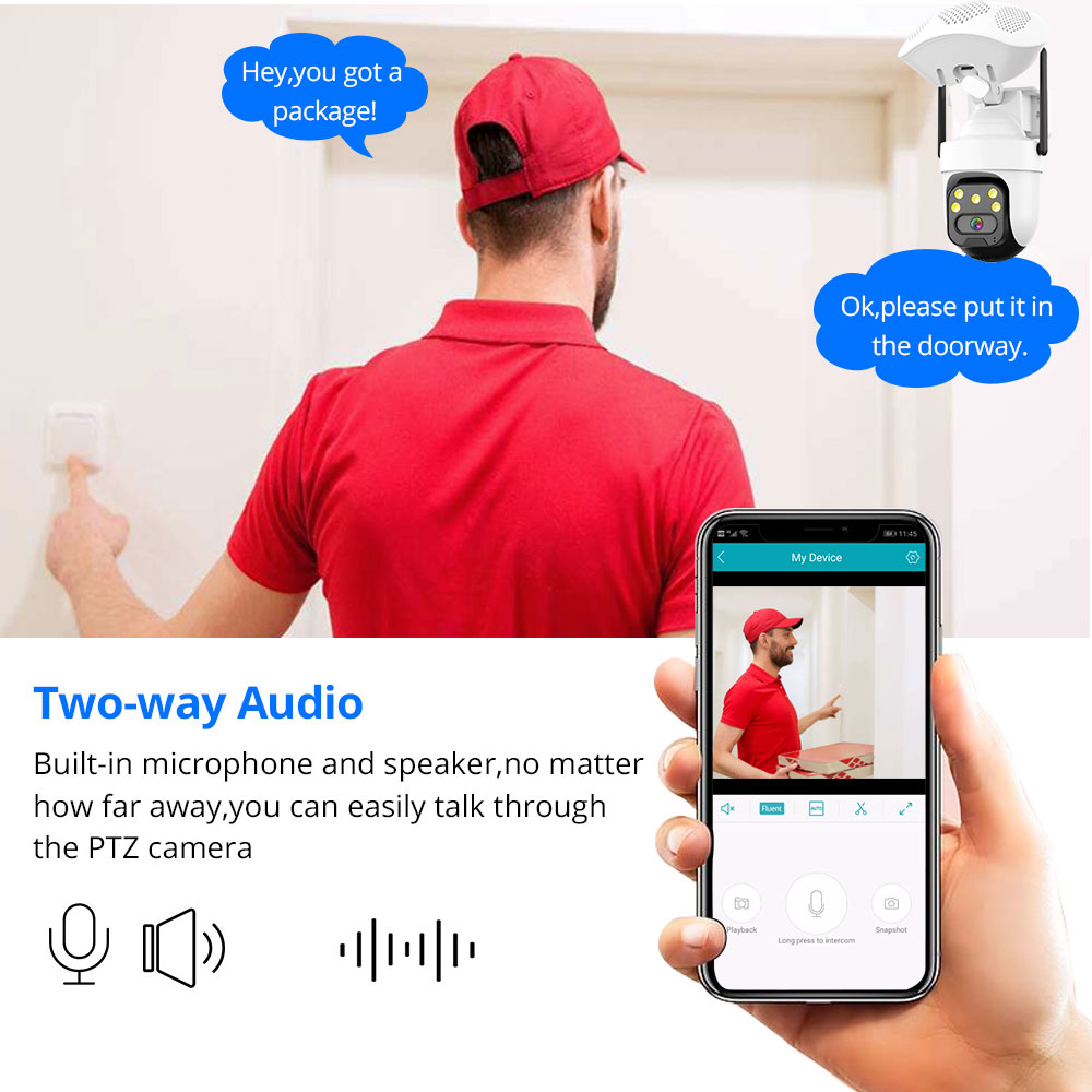 5MP 2K Wireless Wifi CCTV PTZ  - Audiovision Music Player avis et prix