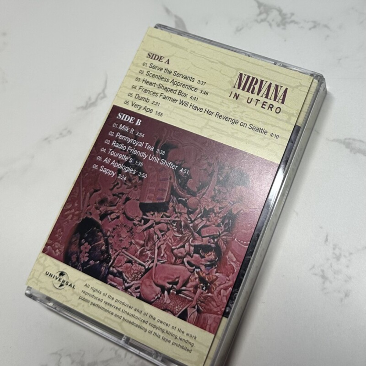 Nirvana in Utero Cassette Tape - Audio Music Lyrics avis et prix