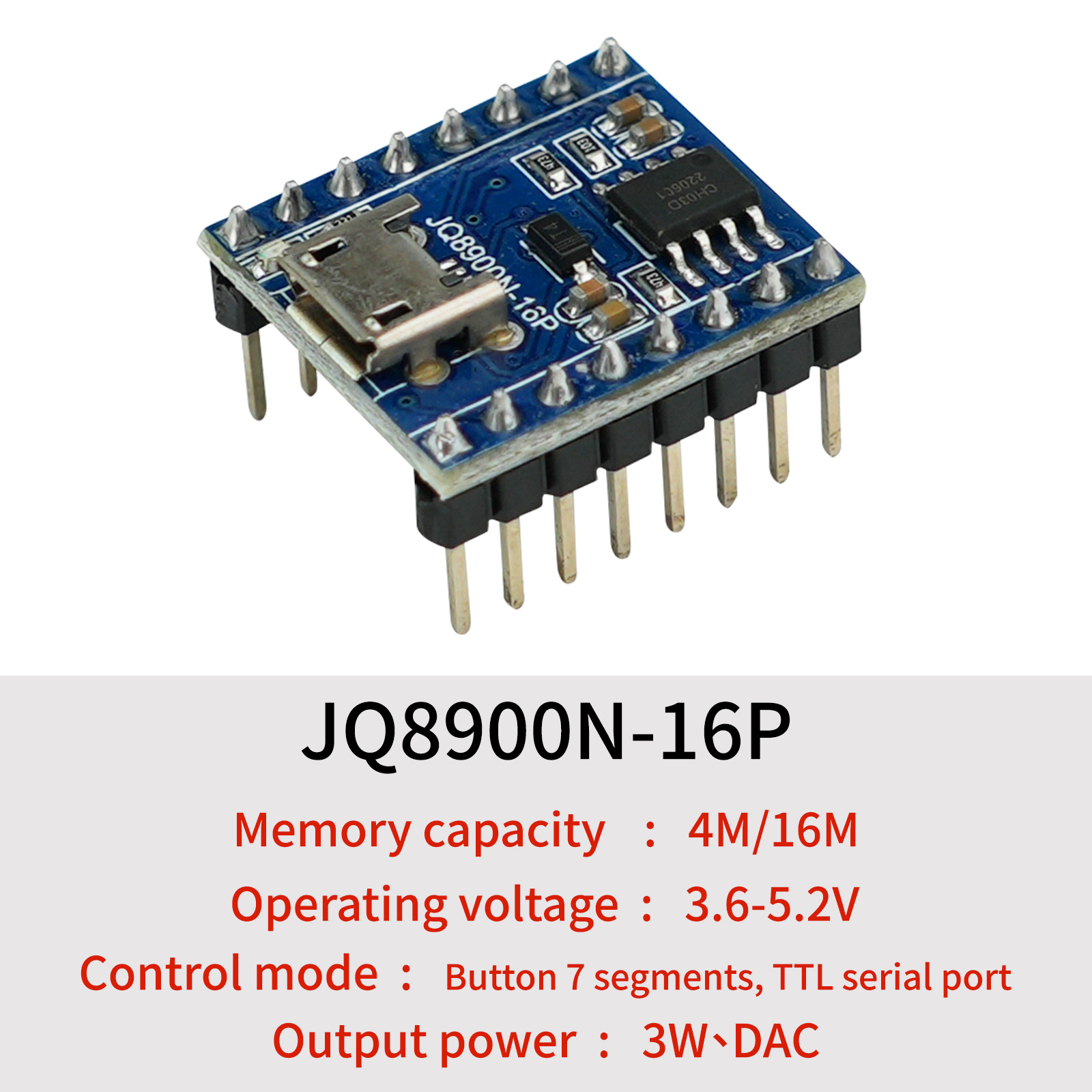 Voice Playback Module, JQ8900N - Audio Music Mp3 Download avis et prix