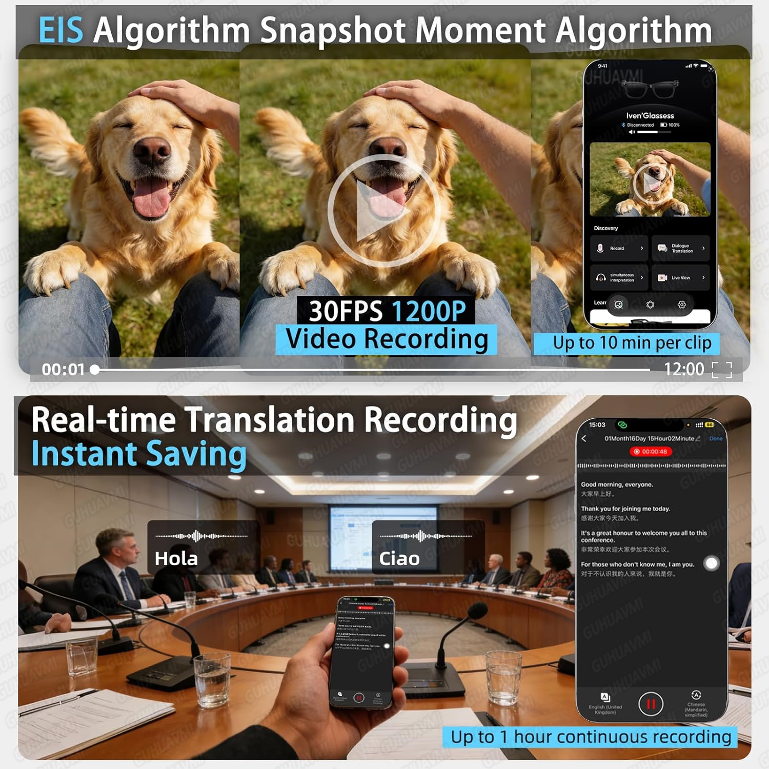 New Smart AI Glasses with 800W - Audio Music To Video Ai Free avis et prix