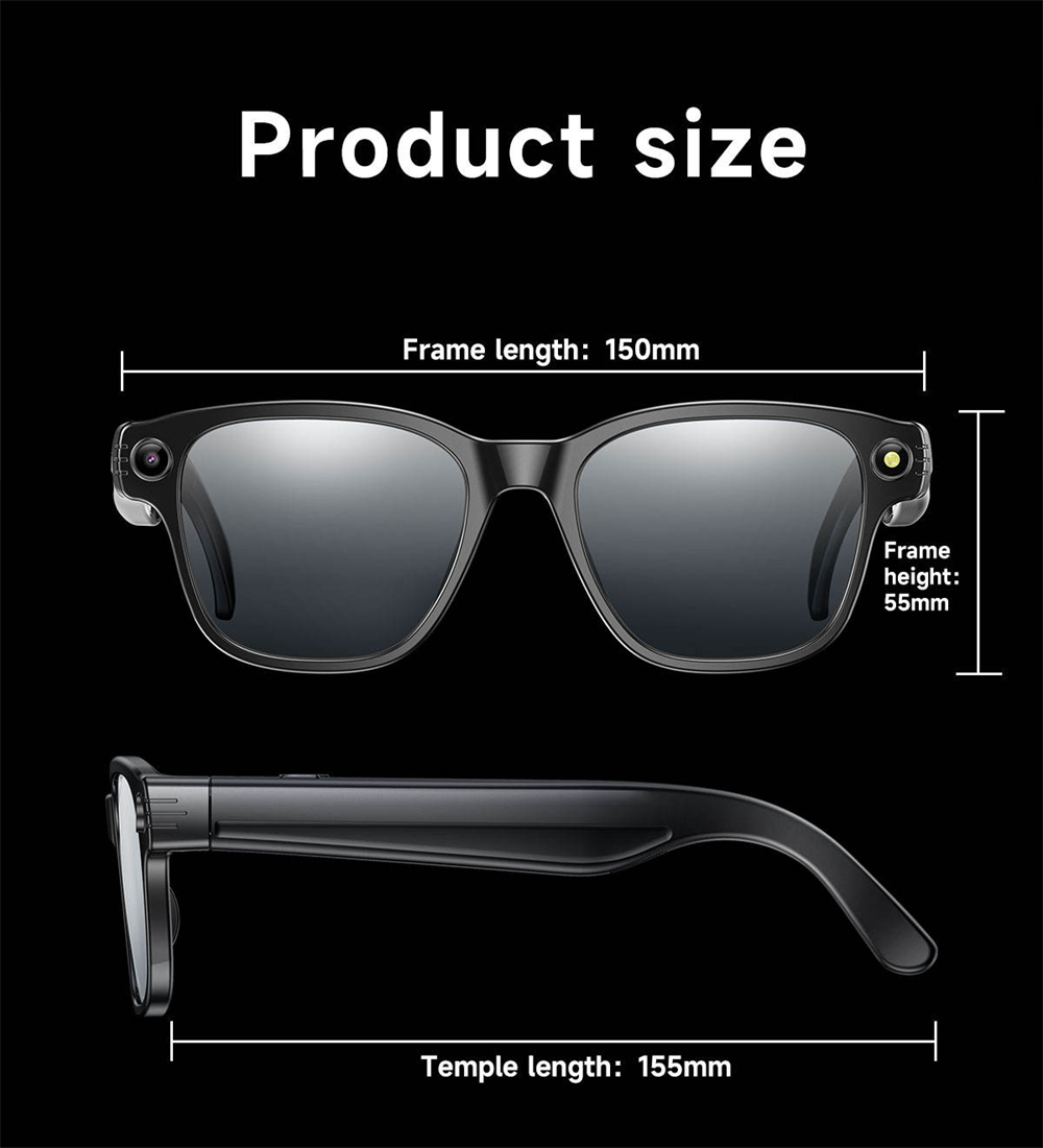 New L801 Smart Glasses 8MP 4K  - Audio Music To Video Ai Free avis et prix