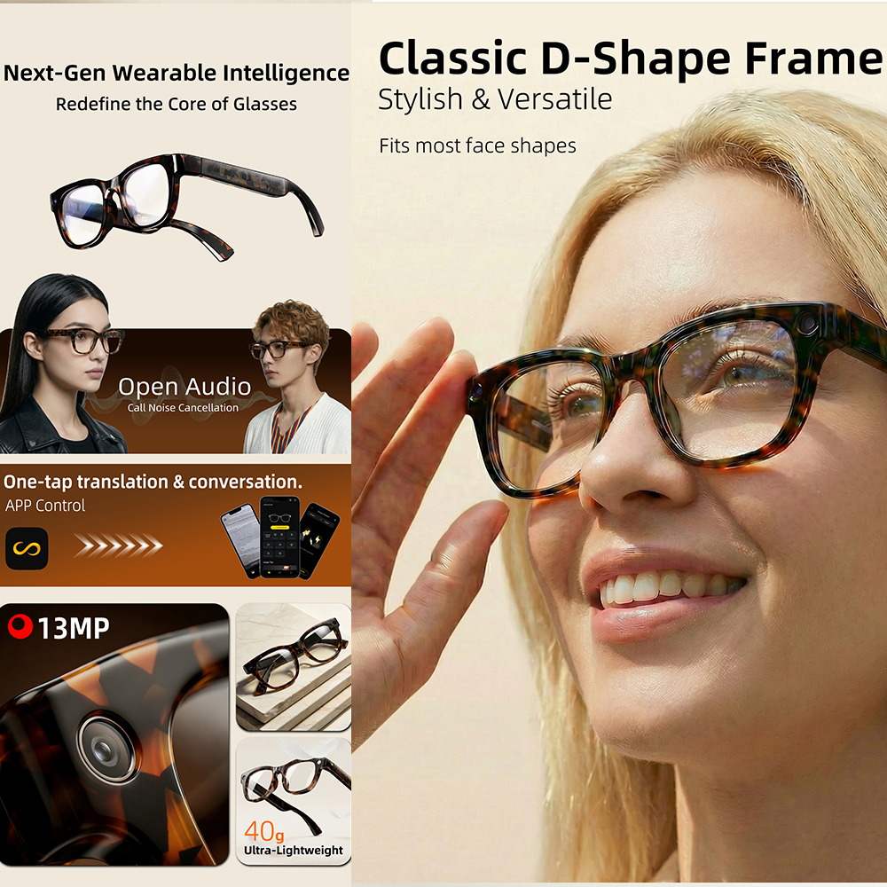 G600 Pro AI Smart Glasses 13MP - Audio Music To Video Ai Free avis et prix