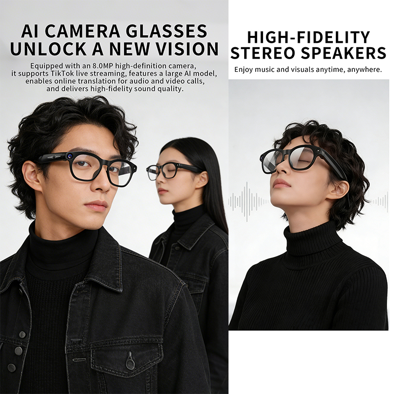2026 New Smart Glasses 800W HD - Audio Music To Video Ai Free avis et prix