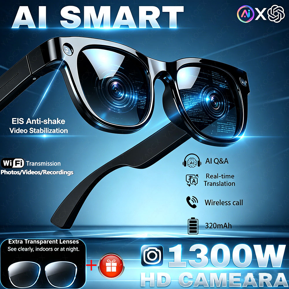 1300W HD Camera Smart AI Glass - Audio Music To Video Ai Free avis et prix