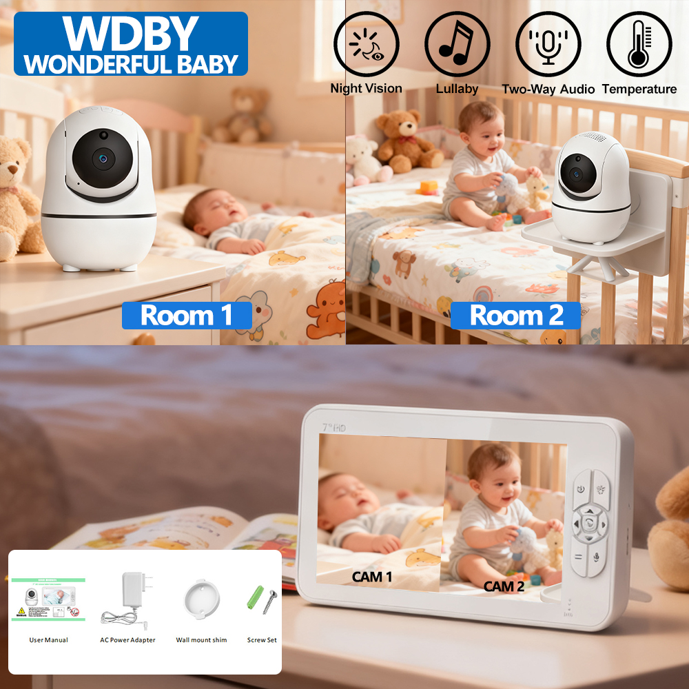 7.0 Inch HD Video Baby Monitor - Audio X Music avis et prix