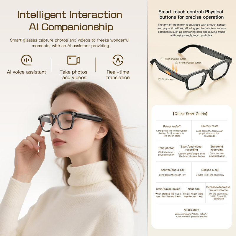 New AI Smart Glasses 800W HD C - Audio Music To Video Ai Free avis et prix