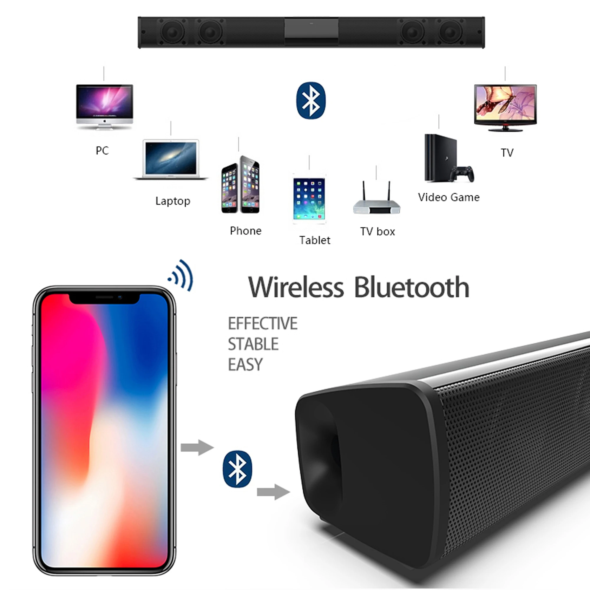 40W High Power Soundbar for TV - Audio Music Generator avis et prix