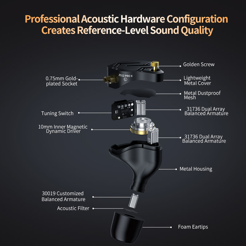 KZ ZS12 PRO X Metal Earphones  - Audio X Music avis et prix