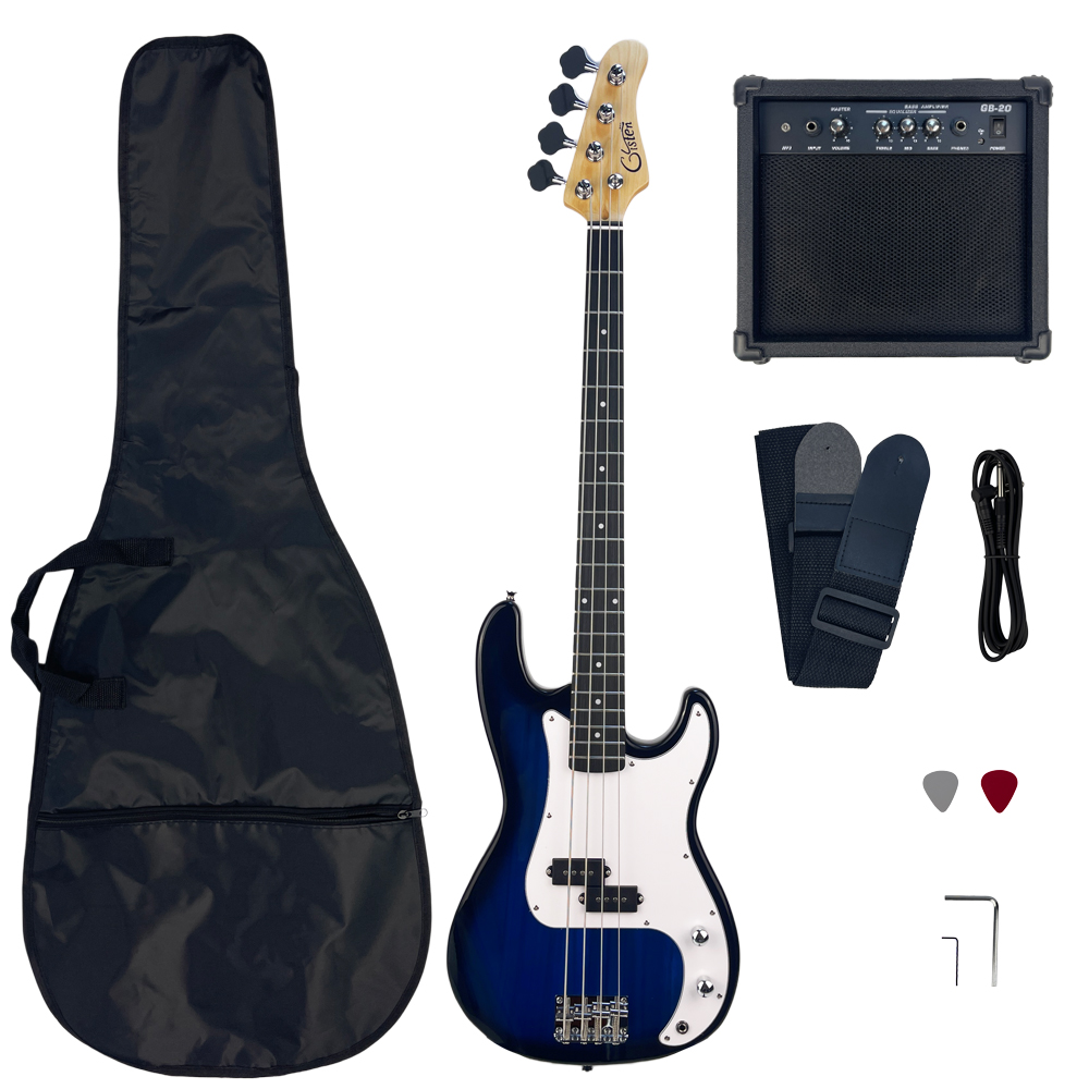 Blue 6-string 24-fret bass gui - Bass Guitar Strings avis et prix