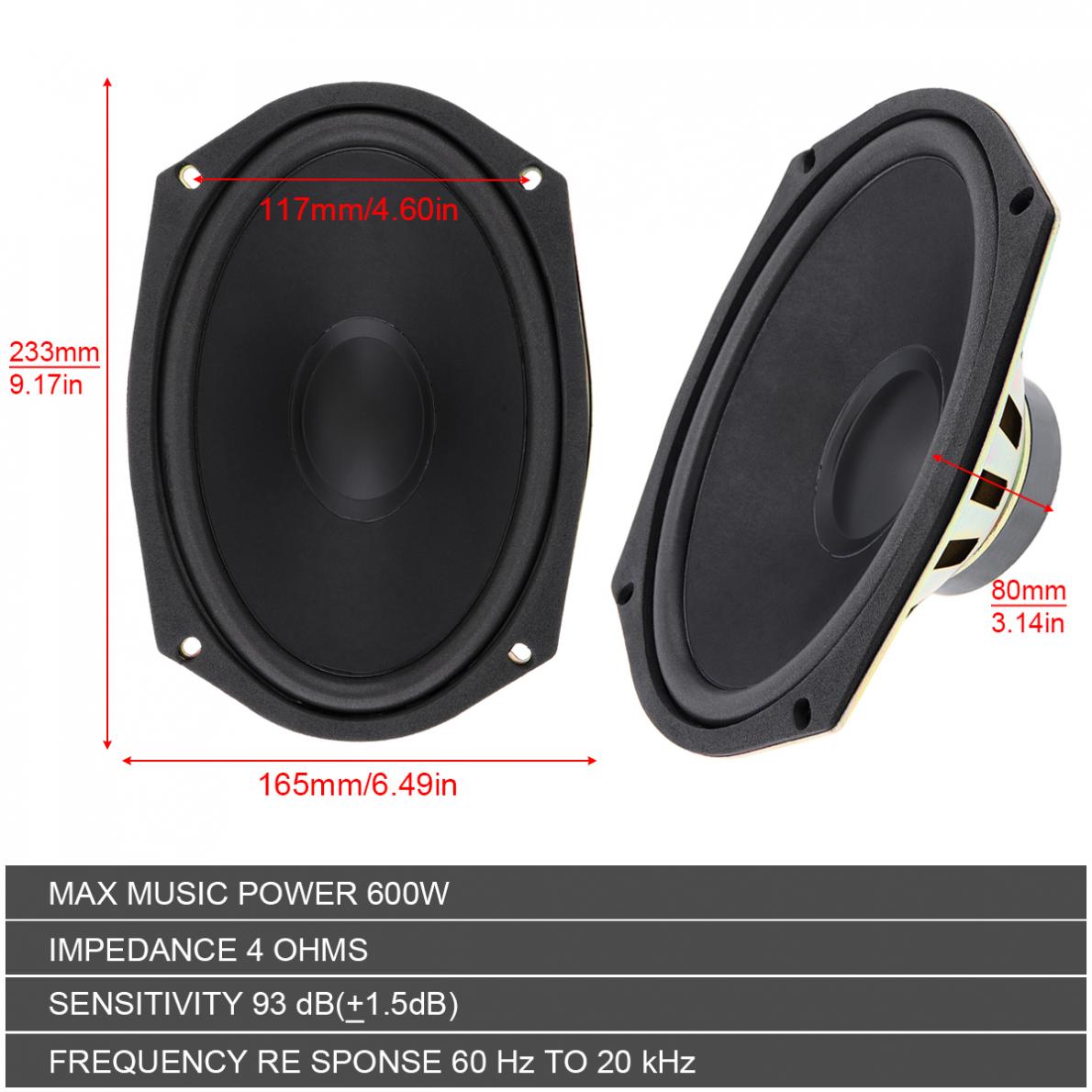 1 / 2 Piece 6x9 Inch 600W Univ - Audio X Music avis et prix