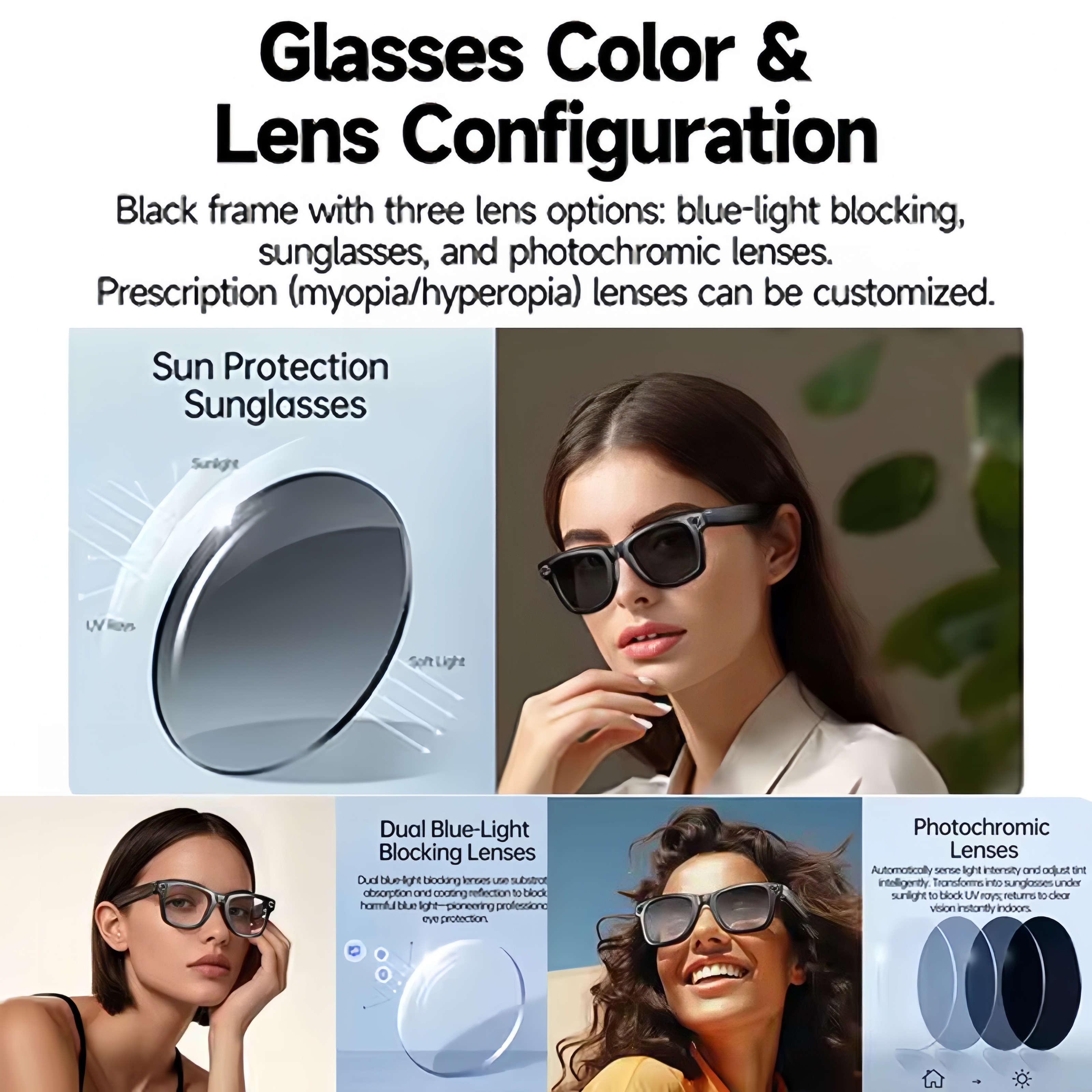 AI Smart Glasses with Camera 4 - Audio Music Recognition avis et prix