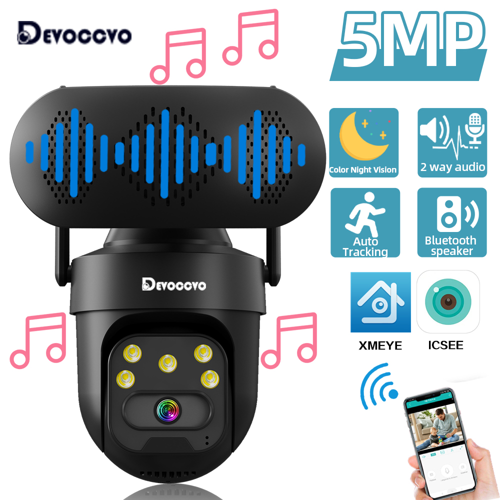 ICSEE 5MP WiFi PTZ IP Camera w - Audiovision Music Player avis et prix