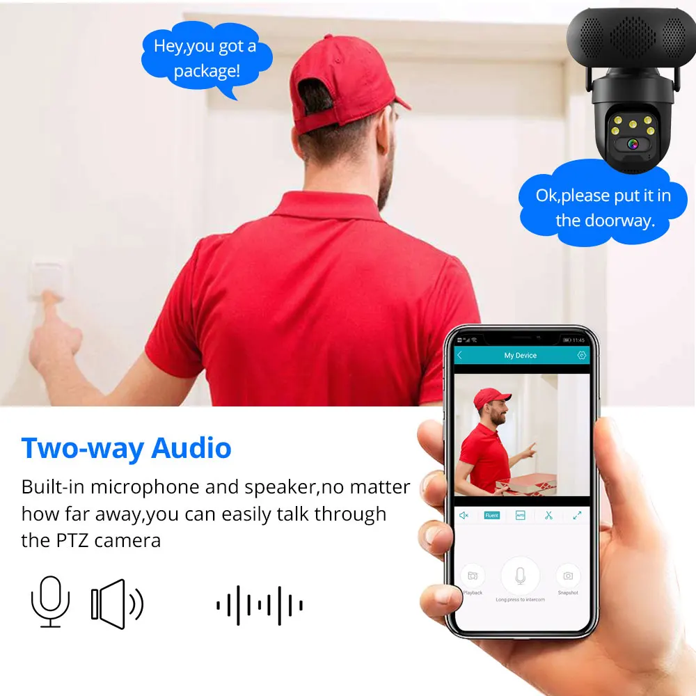 ICSEE 5MP WiFi PTZ IP Camera w - Audiovision Music Player avis et prix