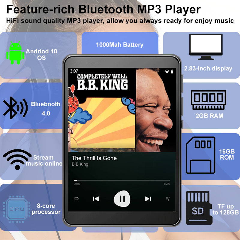 WiFi MP3 Player Andriod 10 Spo - Audio Music Mp3 Download avis et prix
